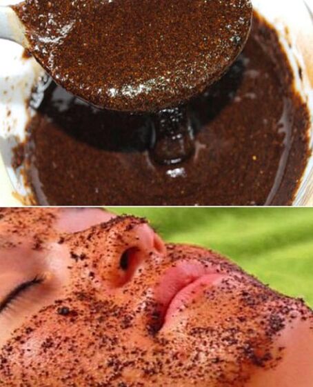 Maschera di pilling con travi di caffè